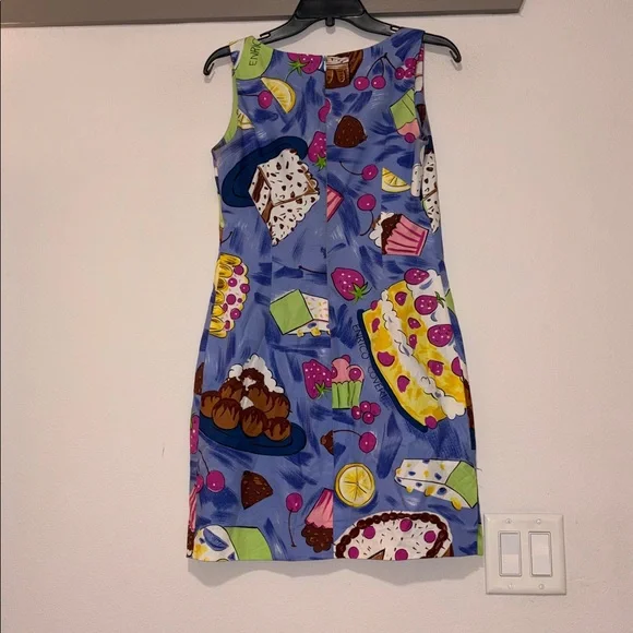 Enrico Coveri Vintage Cake/Dessert Print Dress SZ 4? VGUC - Picture 3 of 8